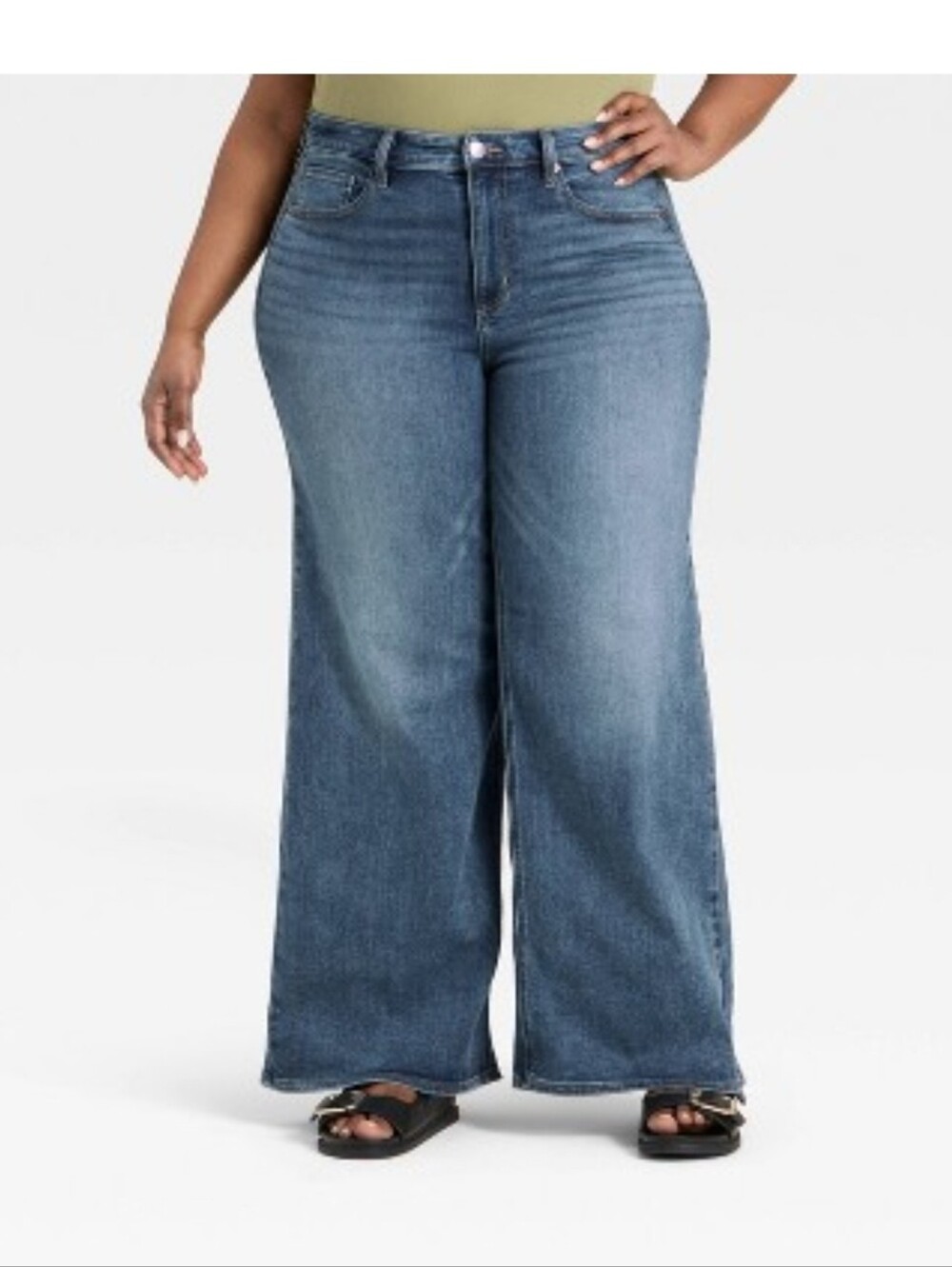 Universal Thread Women's High-Rise Wide Leg Jeans Vintage Medium Wash Size 16L